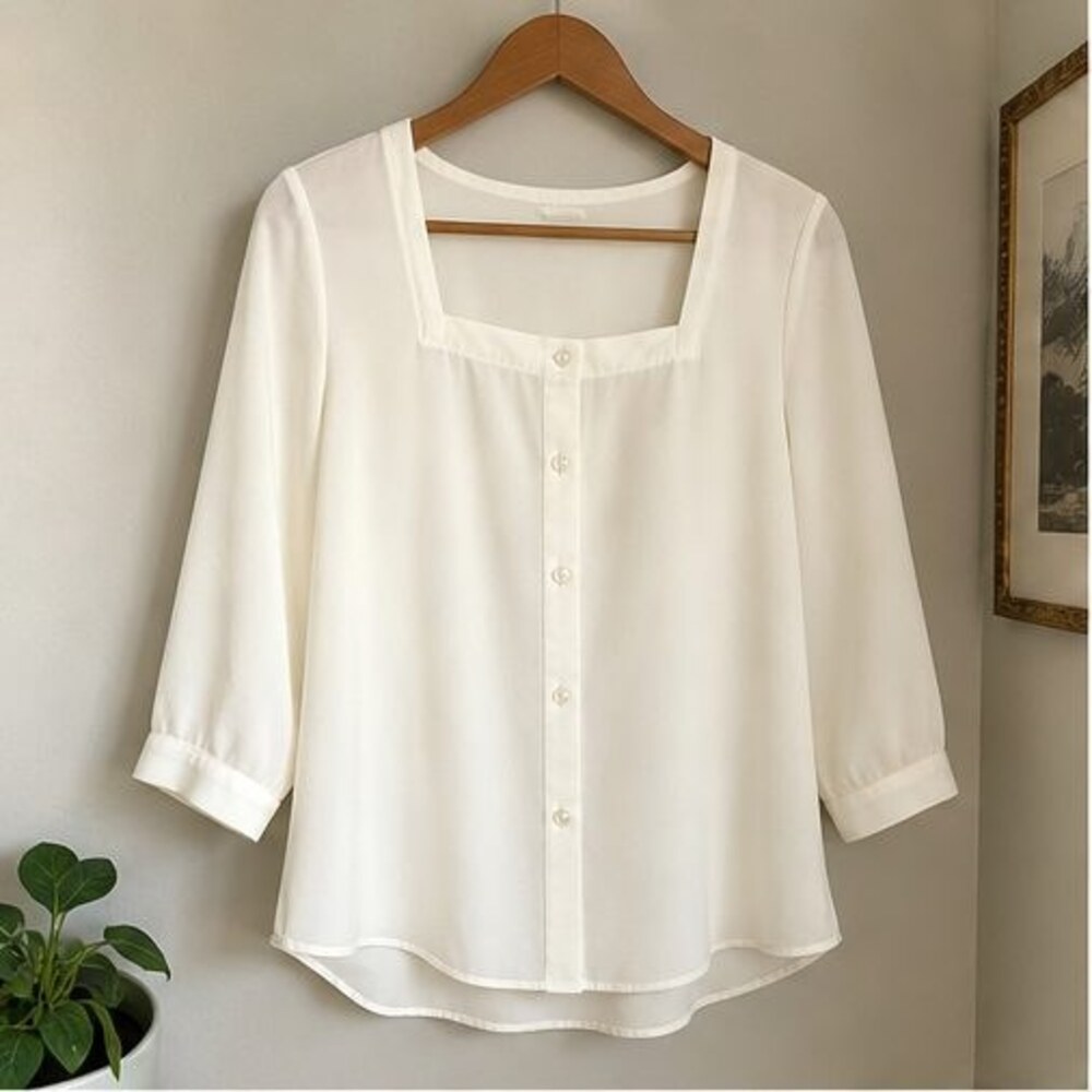 Ivory Pleated Blouse